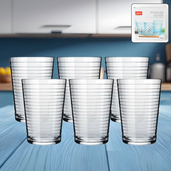 Apex Pyramid Ringo Plastic Glass – 300ml Approx | Durable, Crystal-Clear Tumbler