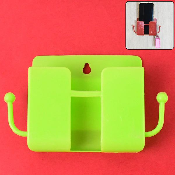 1 Pc Neon Green Wallmount Mobile Stand With Hook