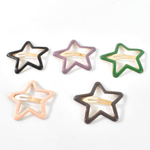 Metal Printed Star Shape Hair Clips (5 Pcs Set)