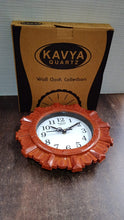 Wooden Look Round Wall Clock - Battery Operated for Home/Office