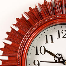 Wooden Look Round Wall Clock - Battery Operated for Home/Office