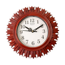 Wooden Look Round Wall Clock - Battery Operated for Home/Office
